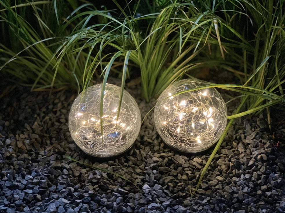 2-Teiliges Solar-Gartenleuchten-Set