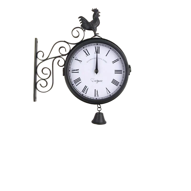 Wanduhr Mit Hahn-Dekor Und Römischen Ziffern